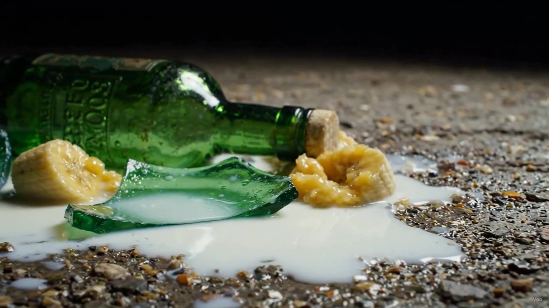 A shattered bottle on scorched earth